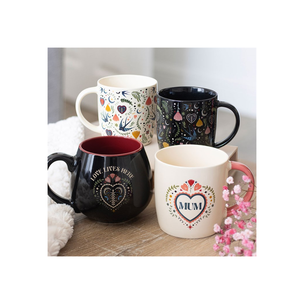 Mum Folk Heart Mug