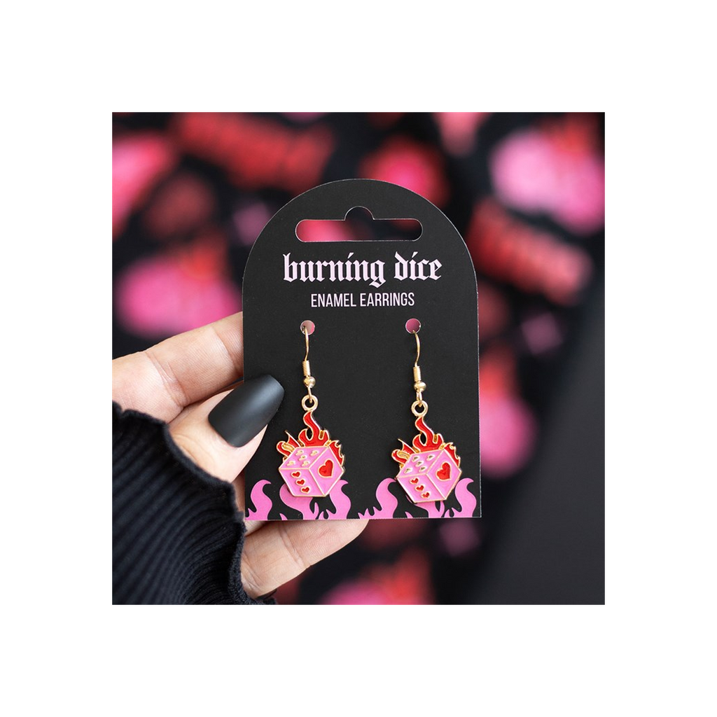 Burning Dice Earrings