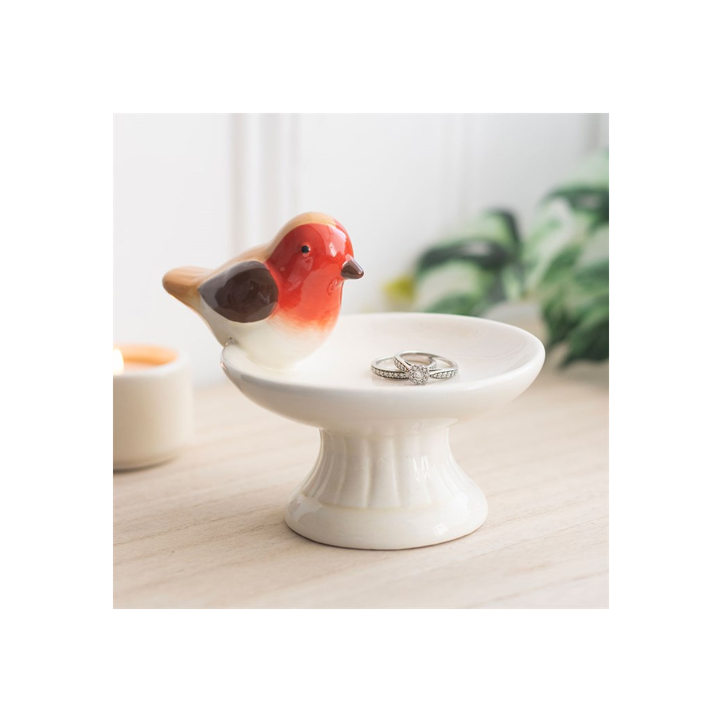 Robin Bird Bath Trinket Dish