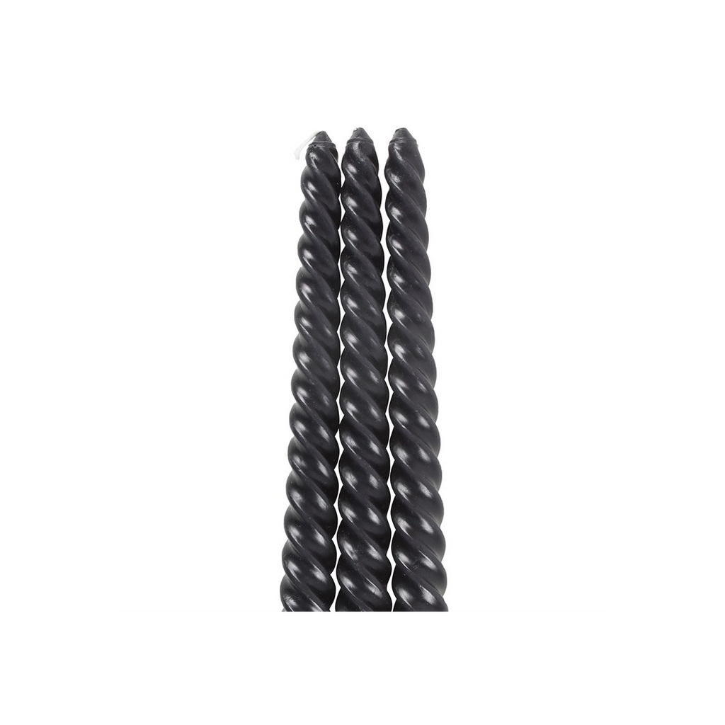Set of 3 Dark Romance Twist Taper Candles