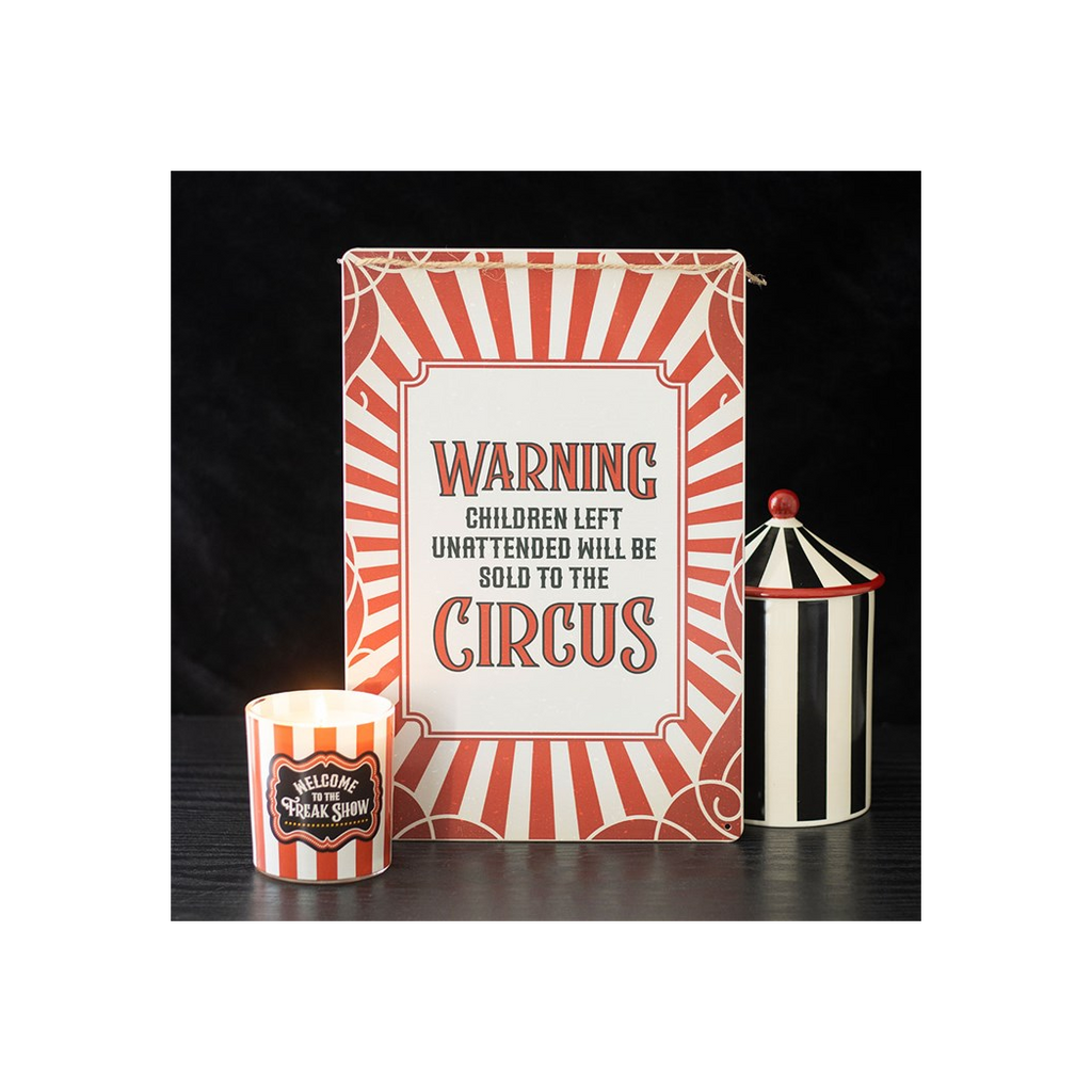 Circus Warning Metal Hanging Sign
