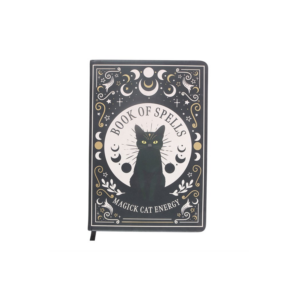 Black Cat Magick Book of Spells A5 Notebook with Pen