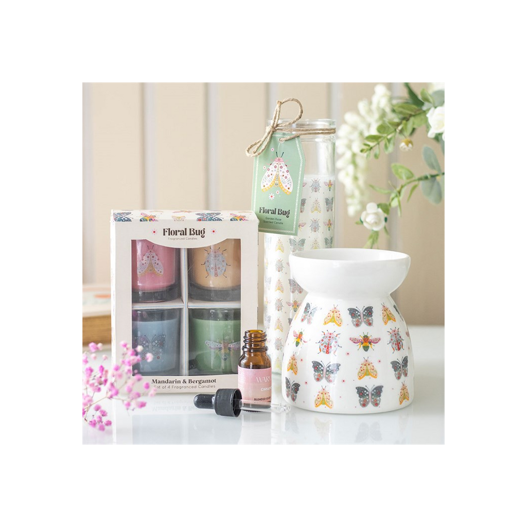 Floral Bug Garden Rose Tube Candle
