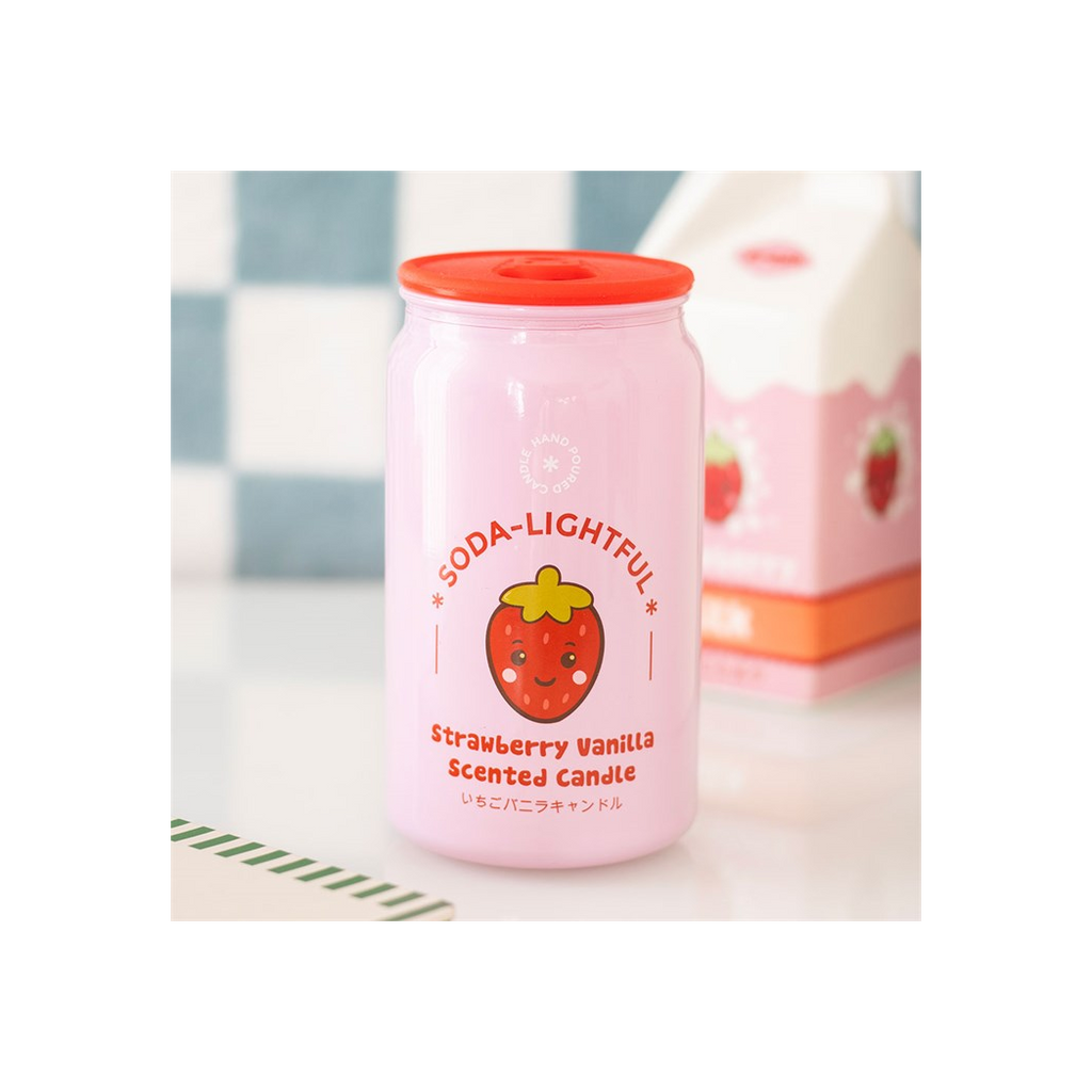 Strawberry Vanilla Soda Can Candle