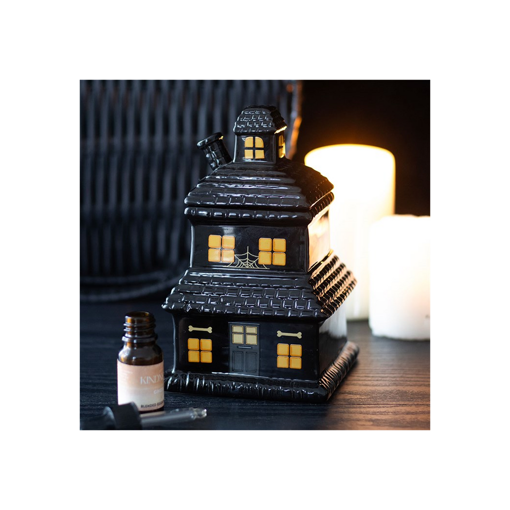 Black Haunted House Oil Burner and Wax Warmer