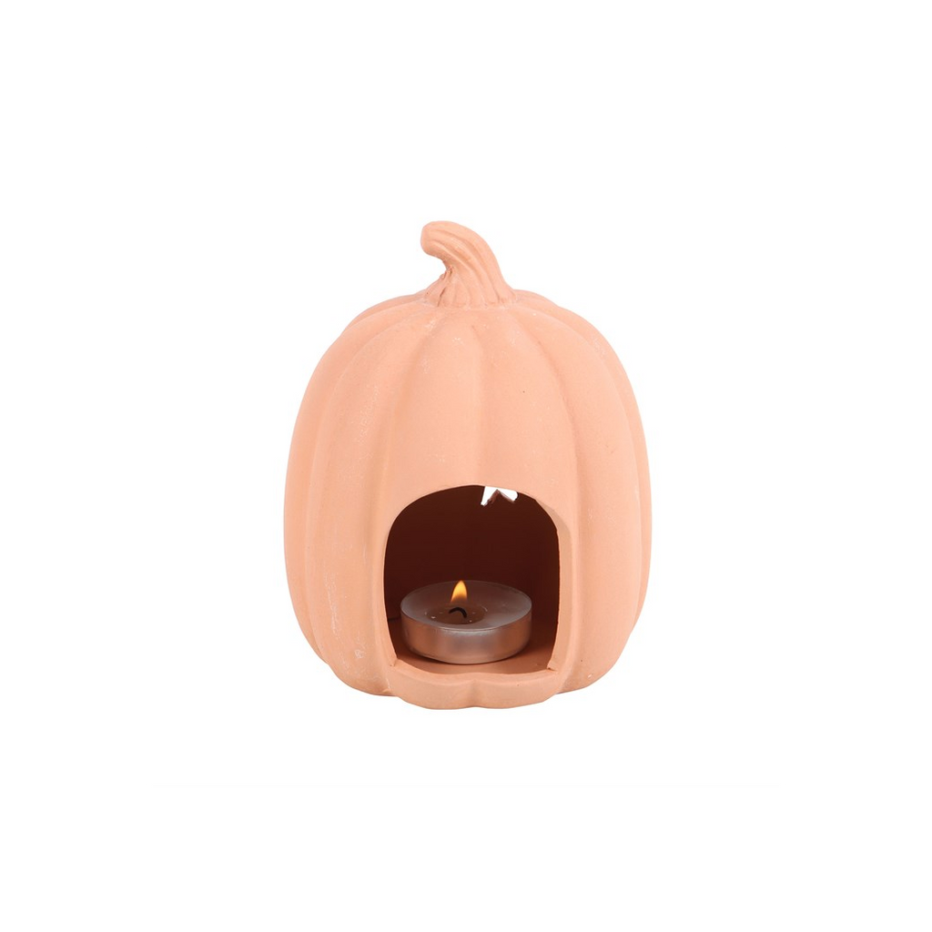 9cm Terracotta Pumpkin Tealight Holder