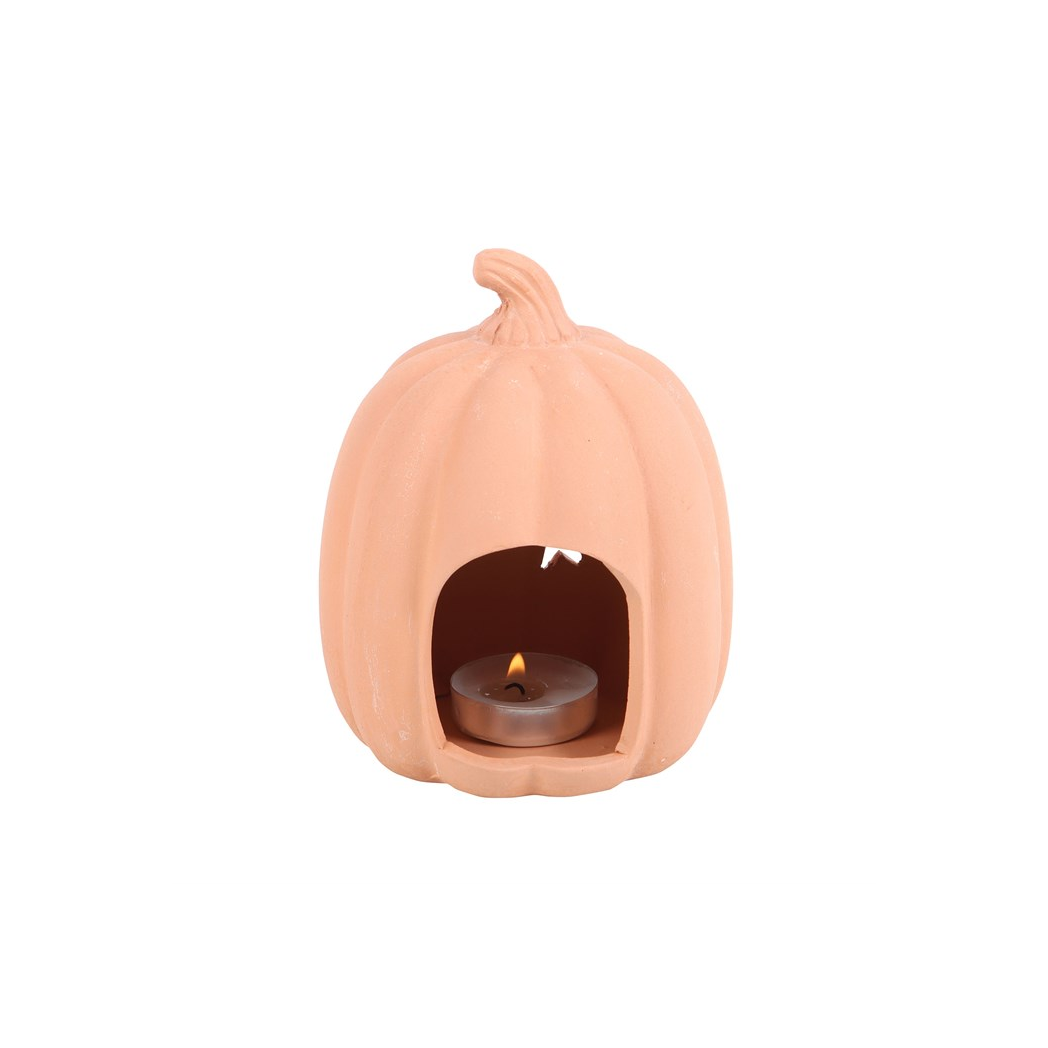9cm Terracotta Pumpkin Tealight Holder