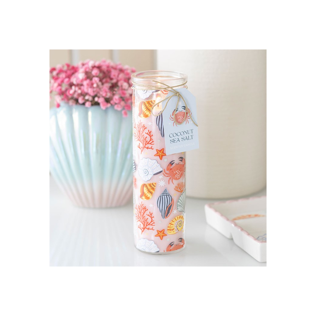 Pastel Shell Print Coconut & Sea Salt Tube Candle