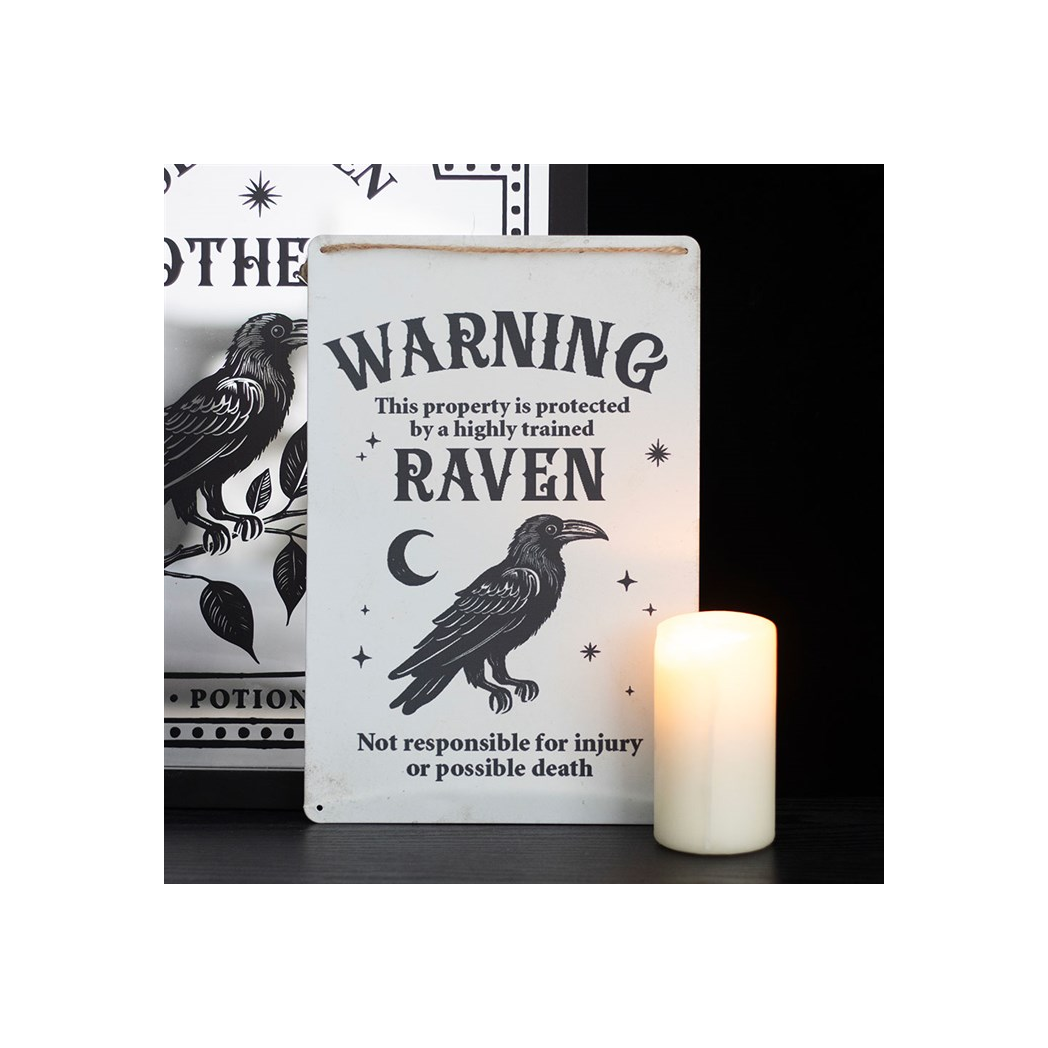 Protected by a Raven Hanging Sign