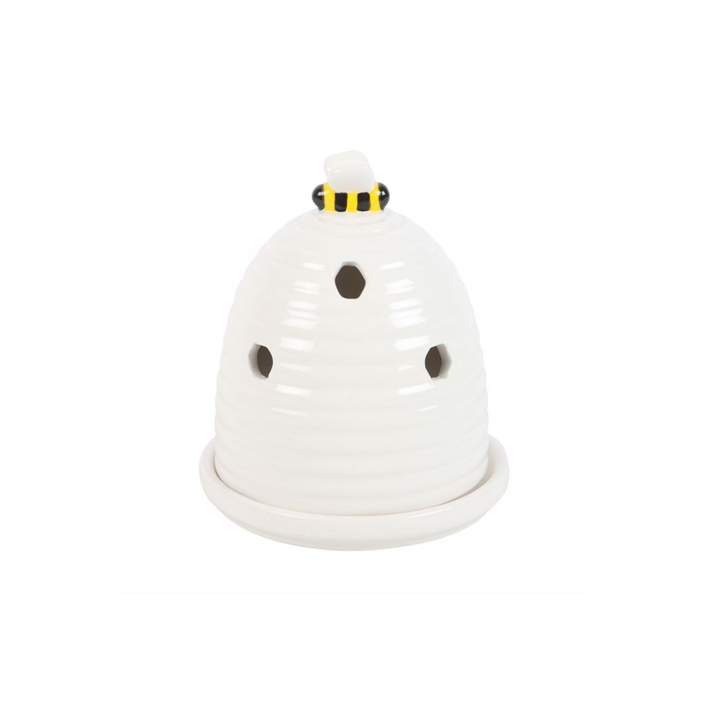 White Beehive Incense Cone Holder