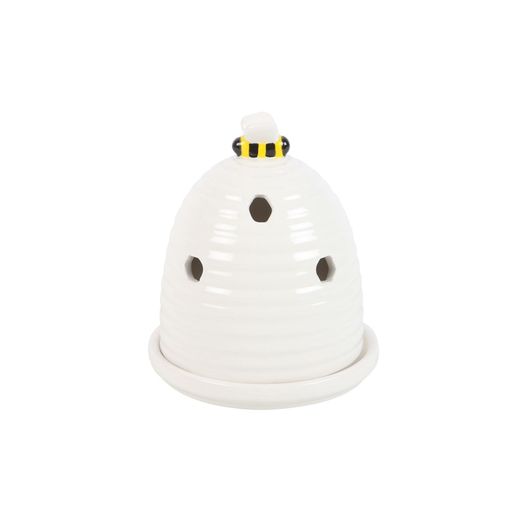 White Beehive Incense Cone Holder