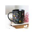 Black Midnight Bloom Print Mug