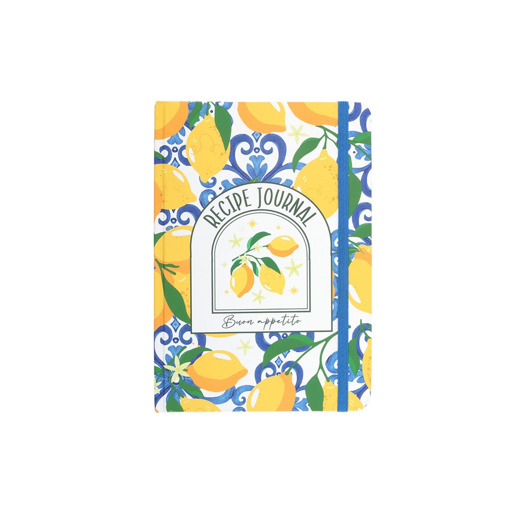 Italian Lemon Print A5 Recipe Journal