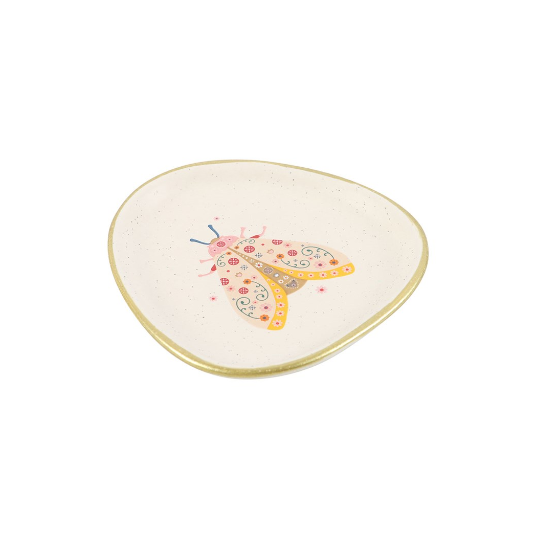 Floral Moth Trinket Dish