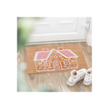 Natural Pink Gingerbread House Doormat