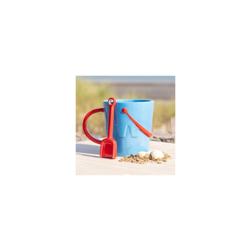 Bucket Shaped Ceramic Mug with Spade Spoon