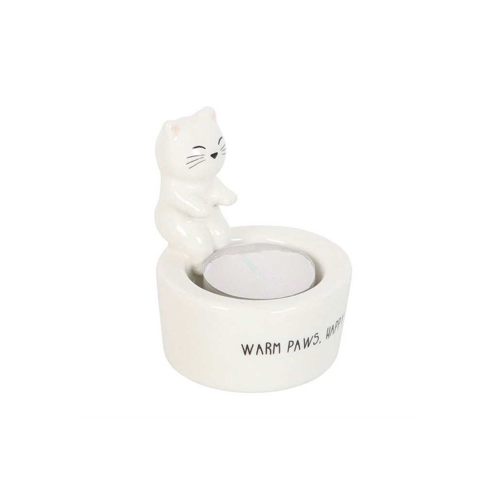 Warm Paws, Happy Heart Cat Tealight Holder