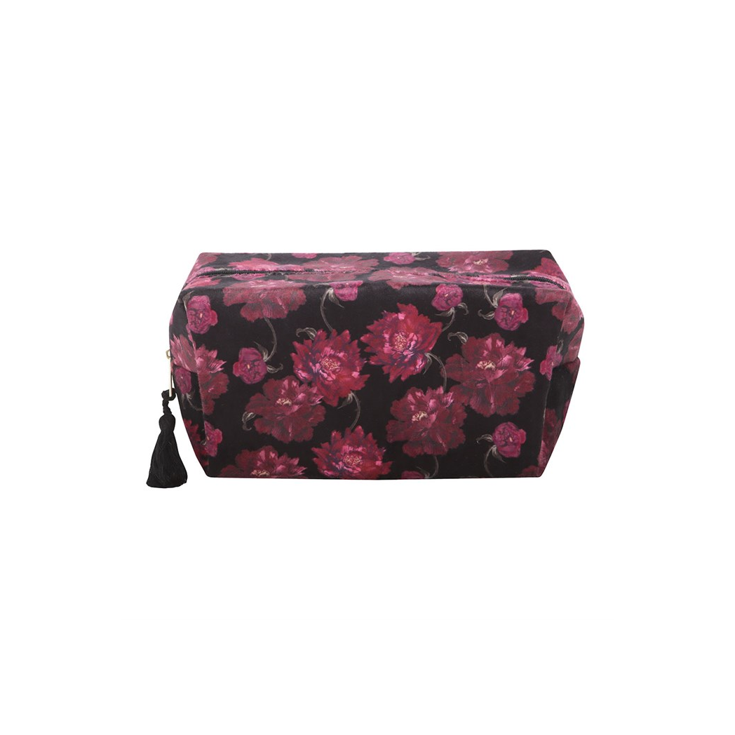 Dark Romance Floral Print Makeup Bag