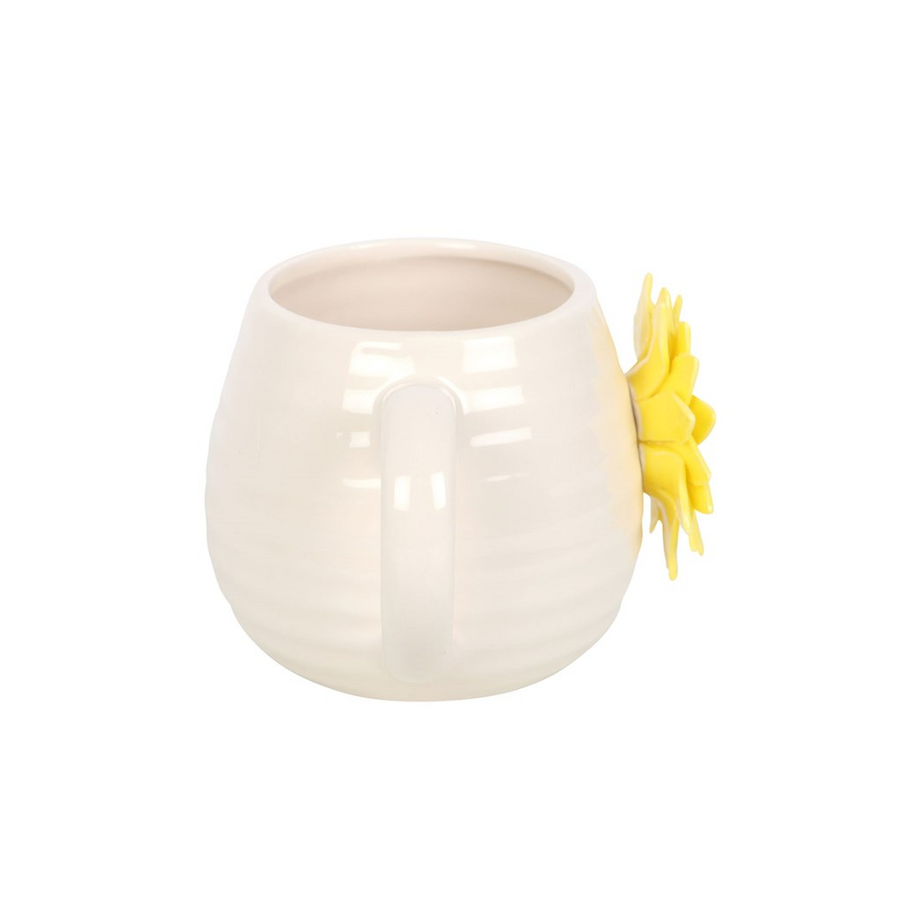 Hello Sunshine Rounded Mug with 3D Sunflower