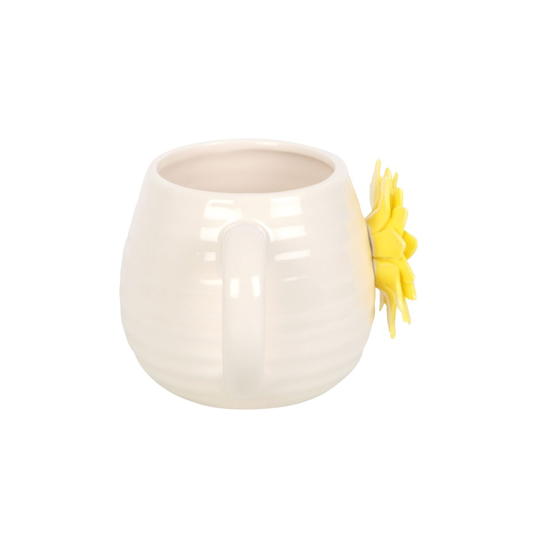 Hello Sunshine Rounded Mug with 3D Sunflower