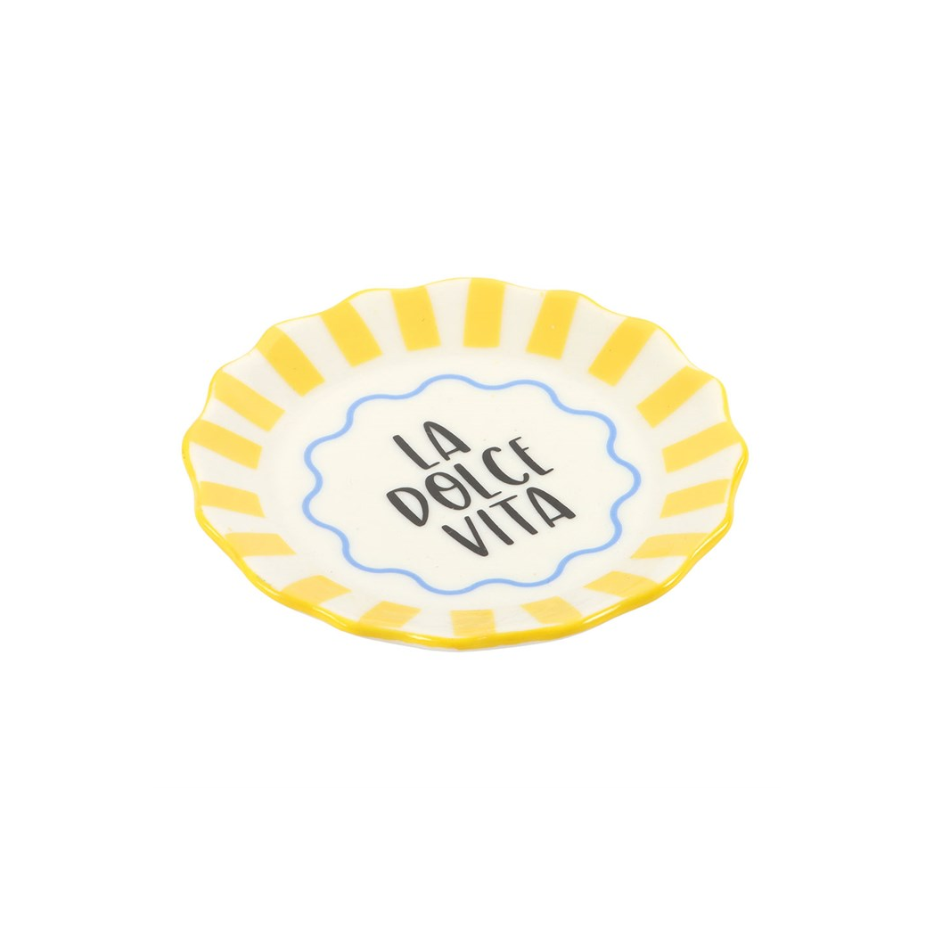 Yellow Striped La Dolce Vita Trinket Dish