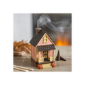 Pink House Incense Cone Burner with Pumpkins
