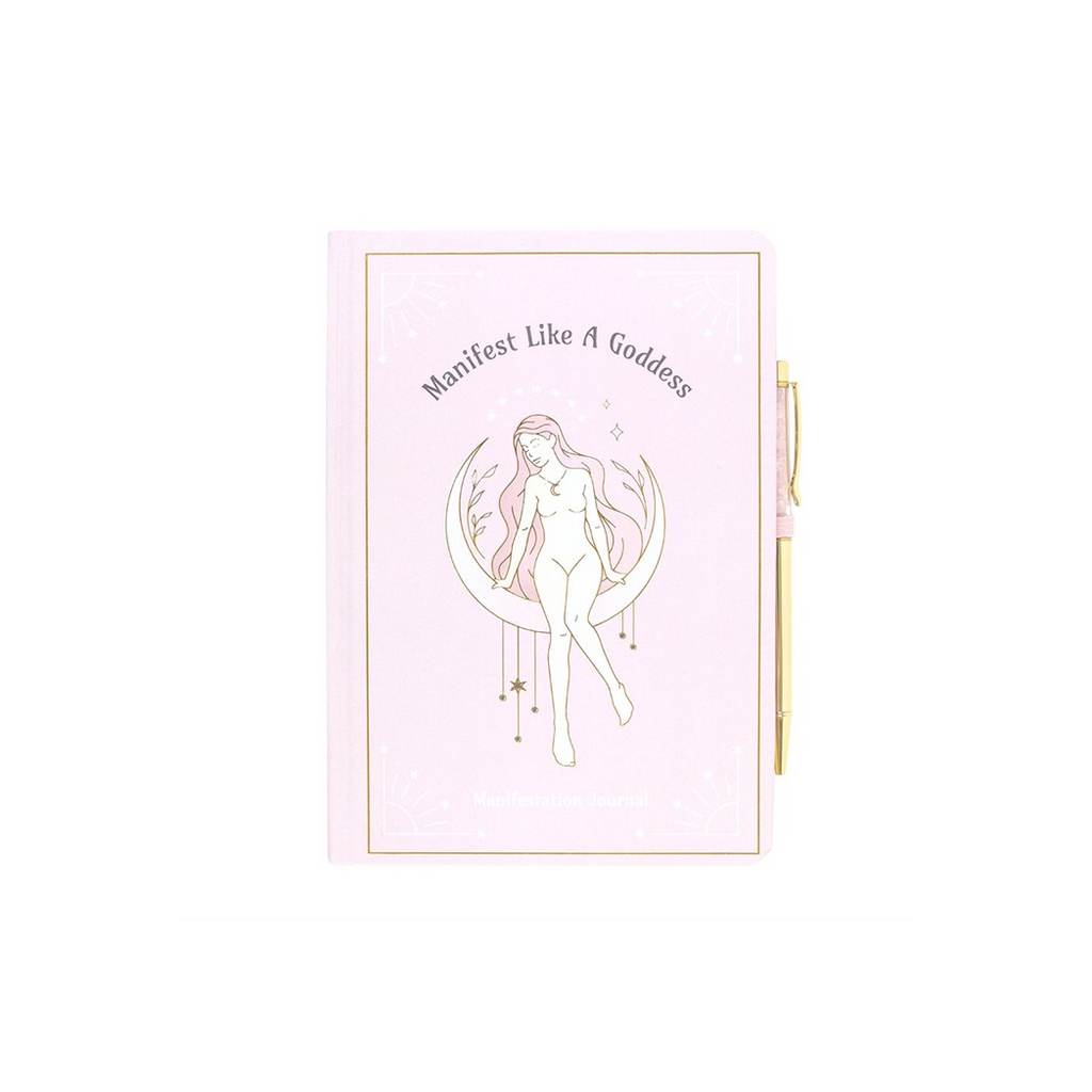 Goddess Energy A5 Manifestation Journal and Rose Quartz Crystal Pen