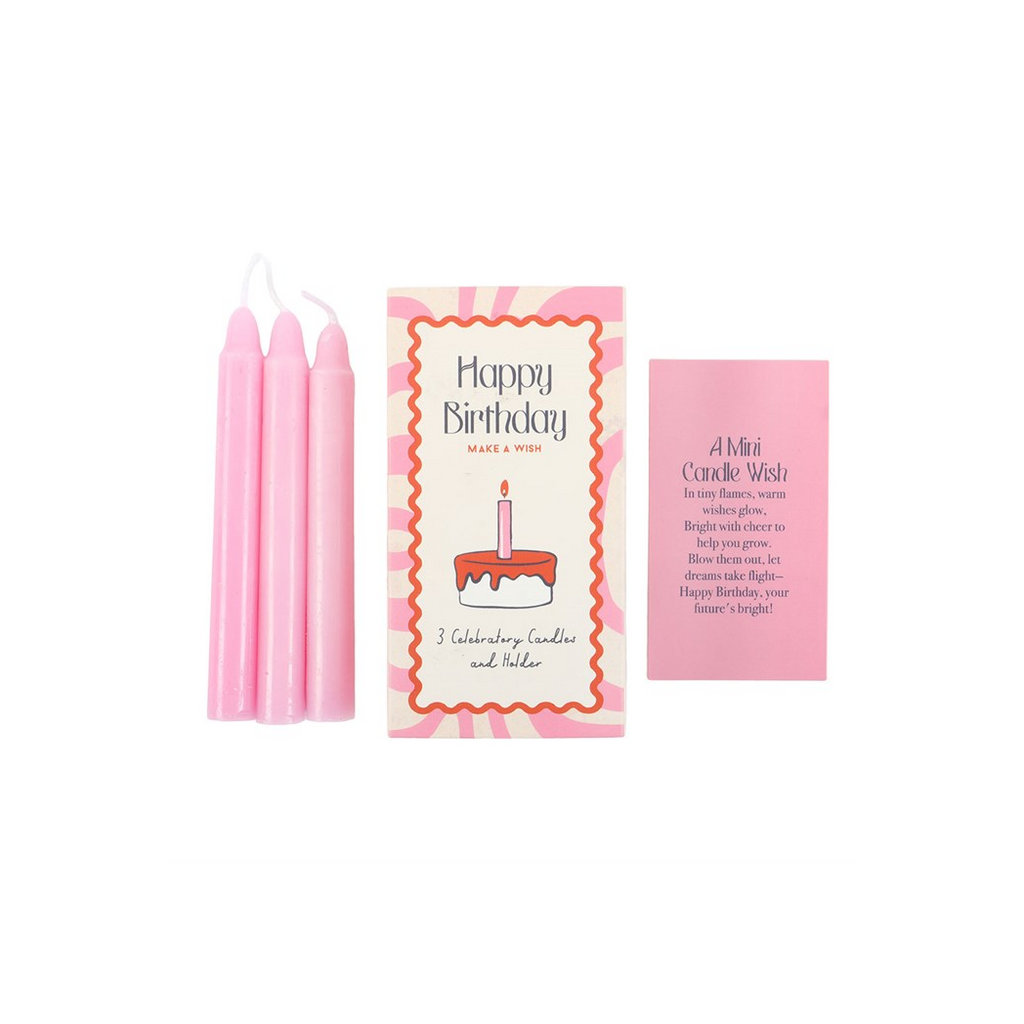 Set of 3 Happy Birthday Candles in a Box