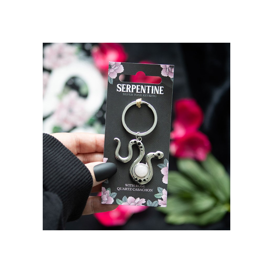 Snake Keyring with Rose Quartz Crystal