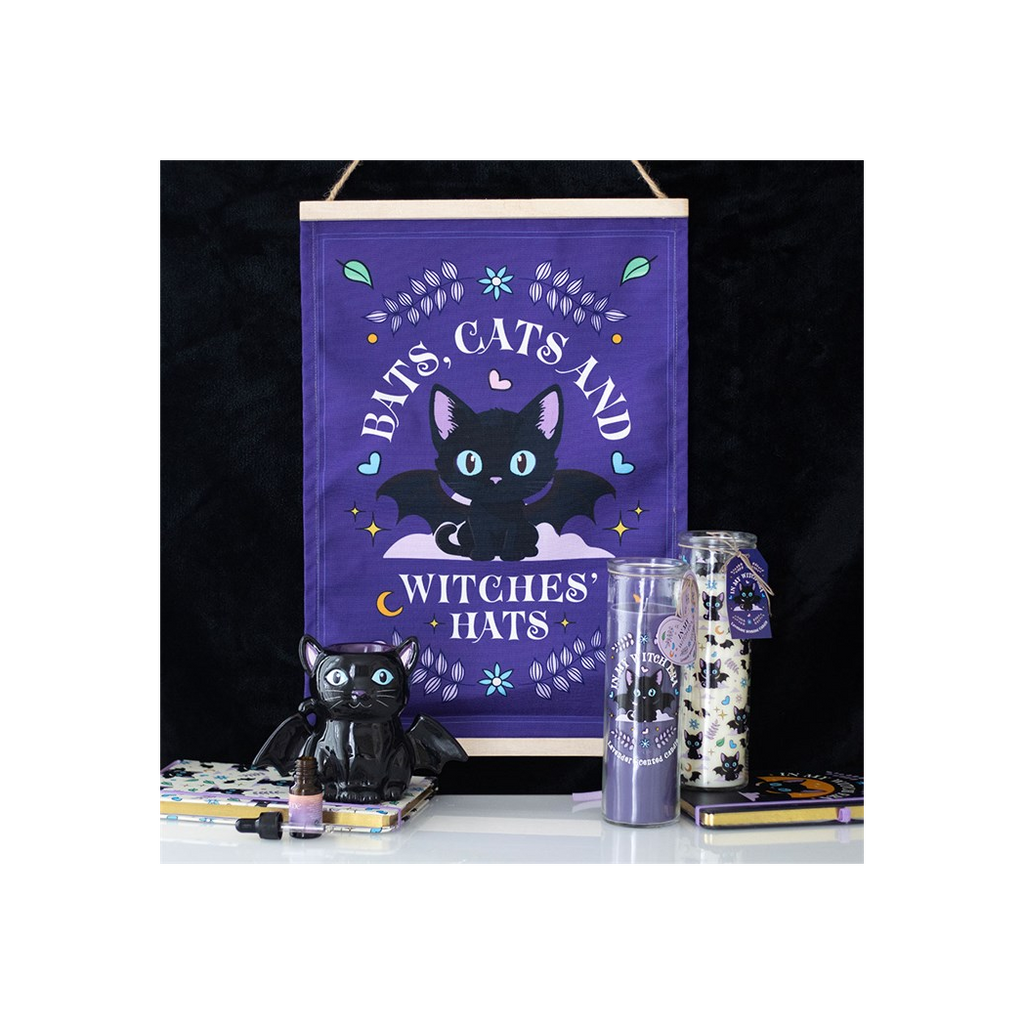 Cute and Creepy Cat Print Lavender Tube Candle