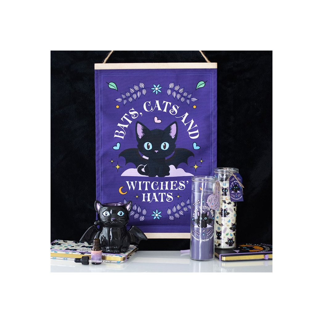 Cute and Creepy Cat Print Lavender Tube Candle