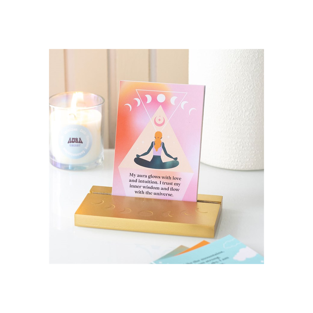 Aura Affirmation Cards with Wooden Stand