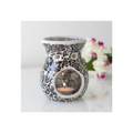 Small Gunmetal Grey Crackle Oil Burner and Wax Warmer