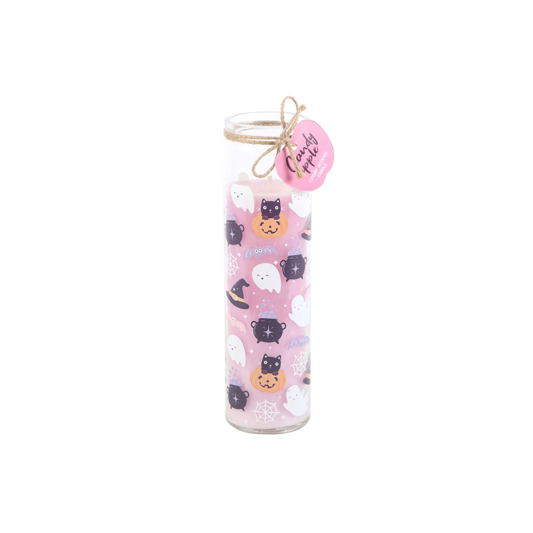 Pastel Halloween Candy Apple Tube Candle
