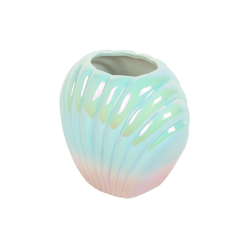 Iridescent Shell Flower Vase