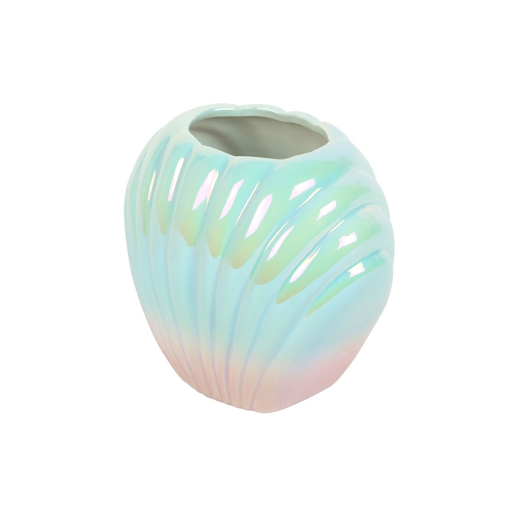 Iridescent Shell Flower Vase