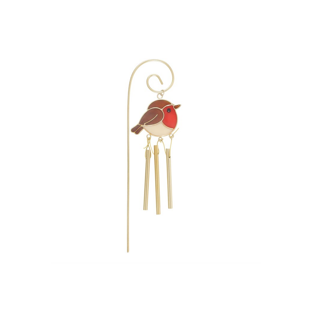Set of 12 Robin Remembrance Windchime Stakes in Display