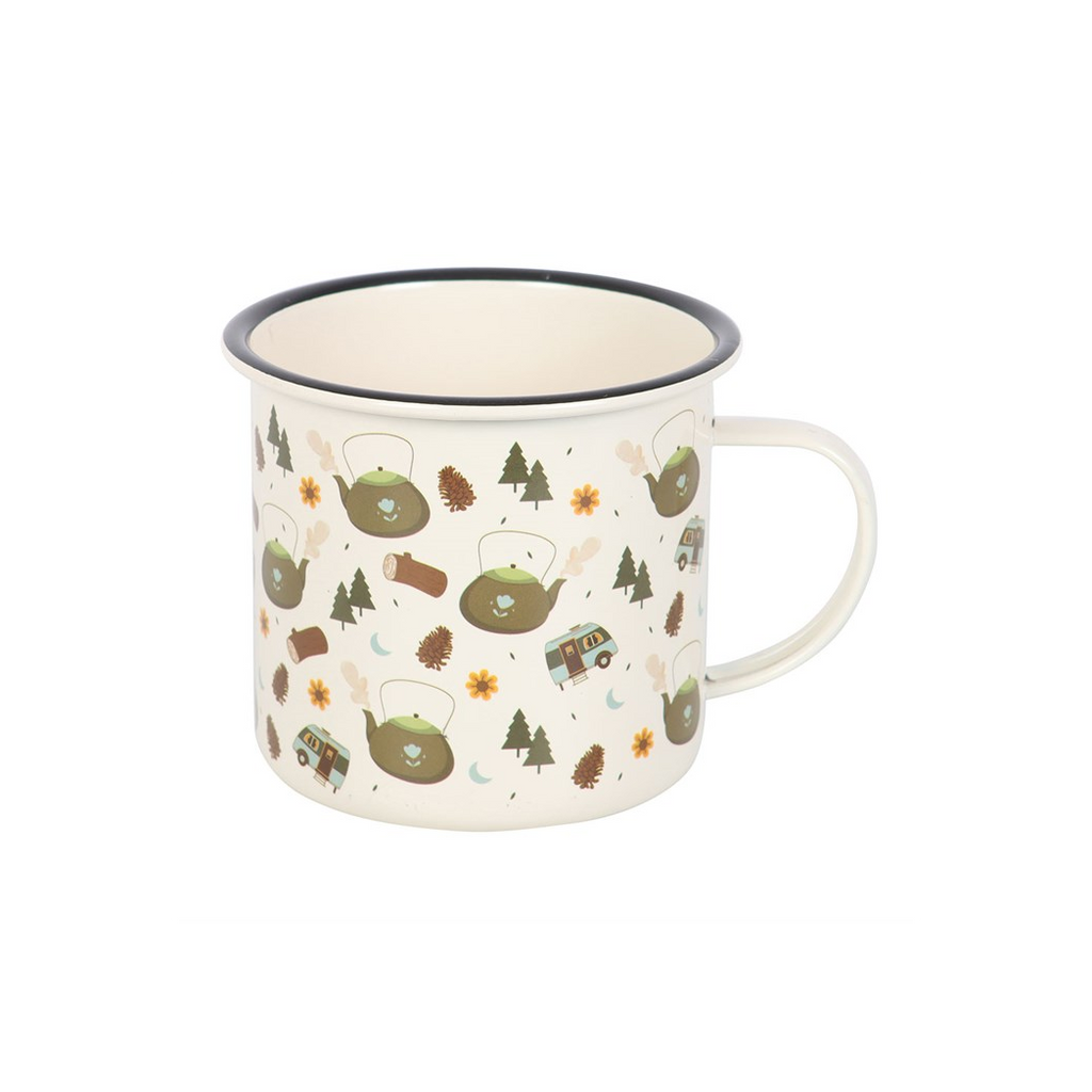 Camping Print Enamel Mug