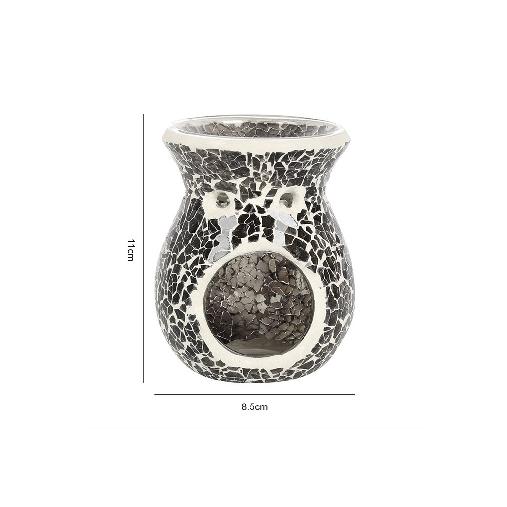 Small Gunmetal Grey Crackle Oil Burner and Wax Warmer