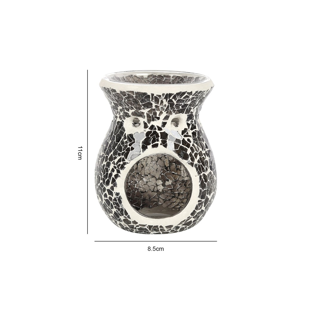 Small Gunmetal Grey Crackle Oil Burner and Wax Warmer