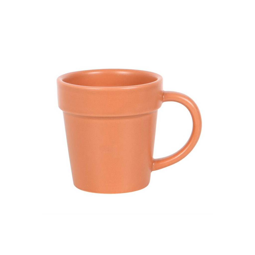 Plain Plant Pot Ceramic Mug and Shovel Spoon