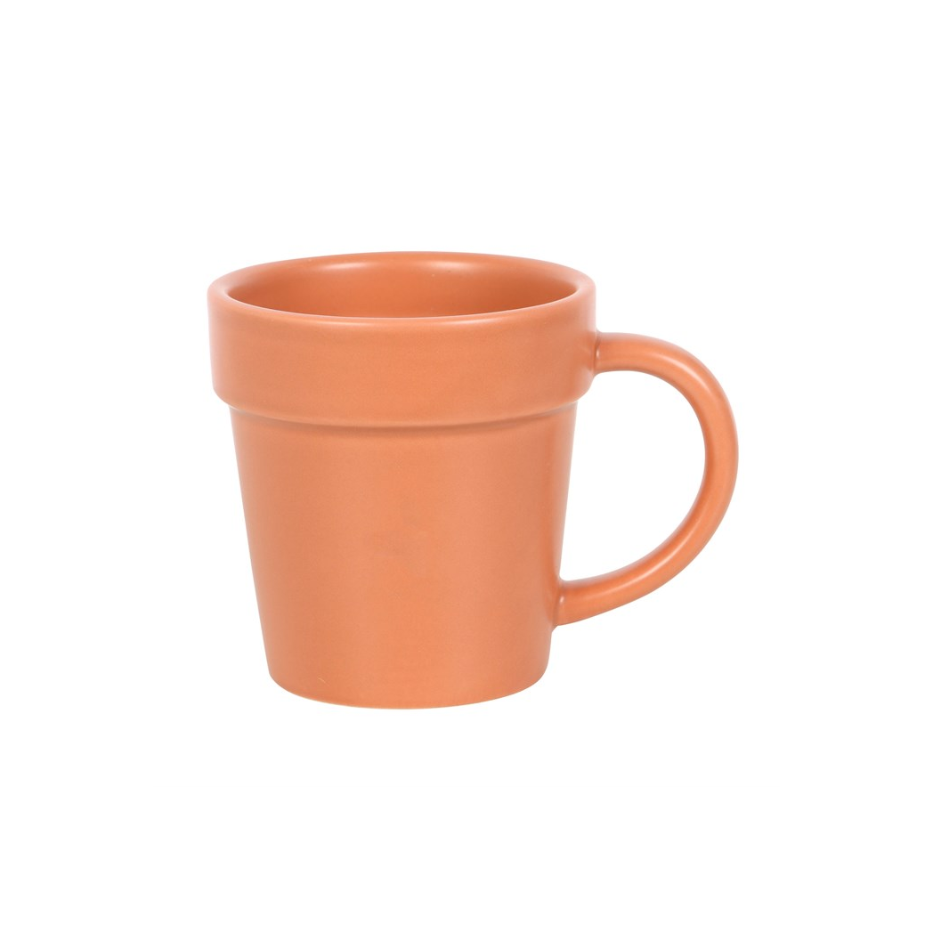 Plain Plant Pot Ceramic Mug and Shovel Spoon