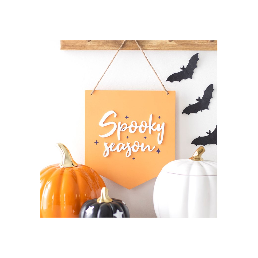 Orange Spooky Season Hanging Sign