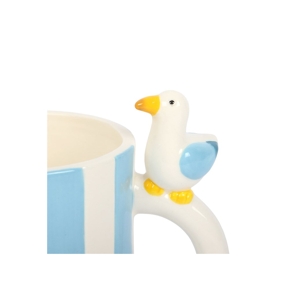 Striped Mug with Seagull