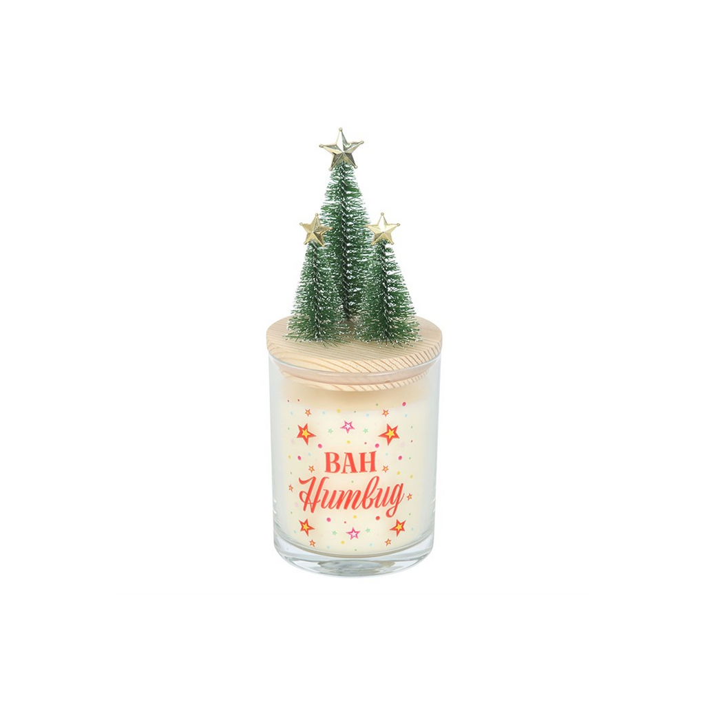 Bah Humbug Orange & Clove Glass Candle with Tree