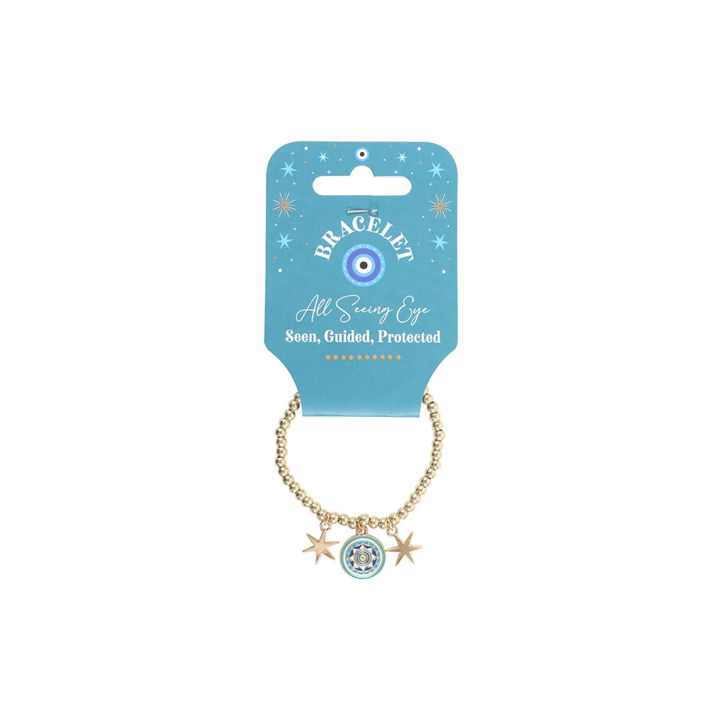 All Seeing Eye Beaded Charm Bracelet