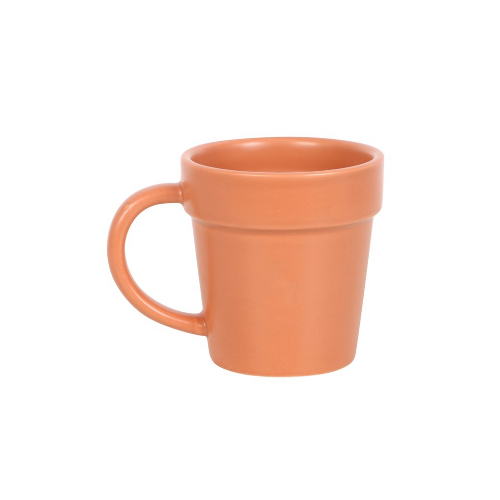 Plain Plant Pot Ceramic Mug and Shovel Spoon