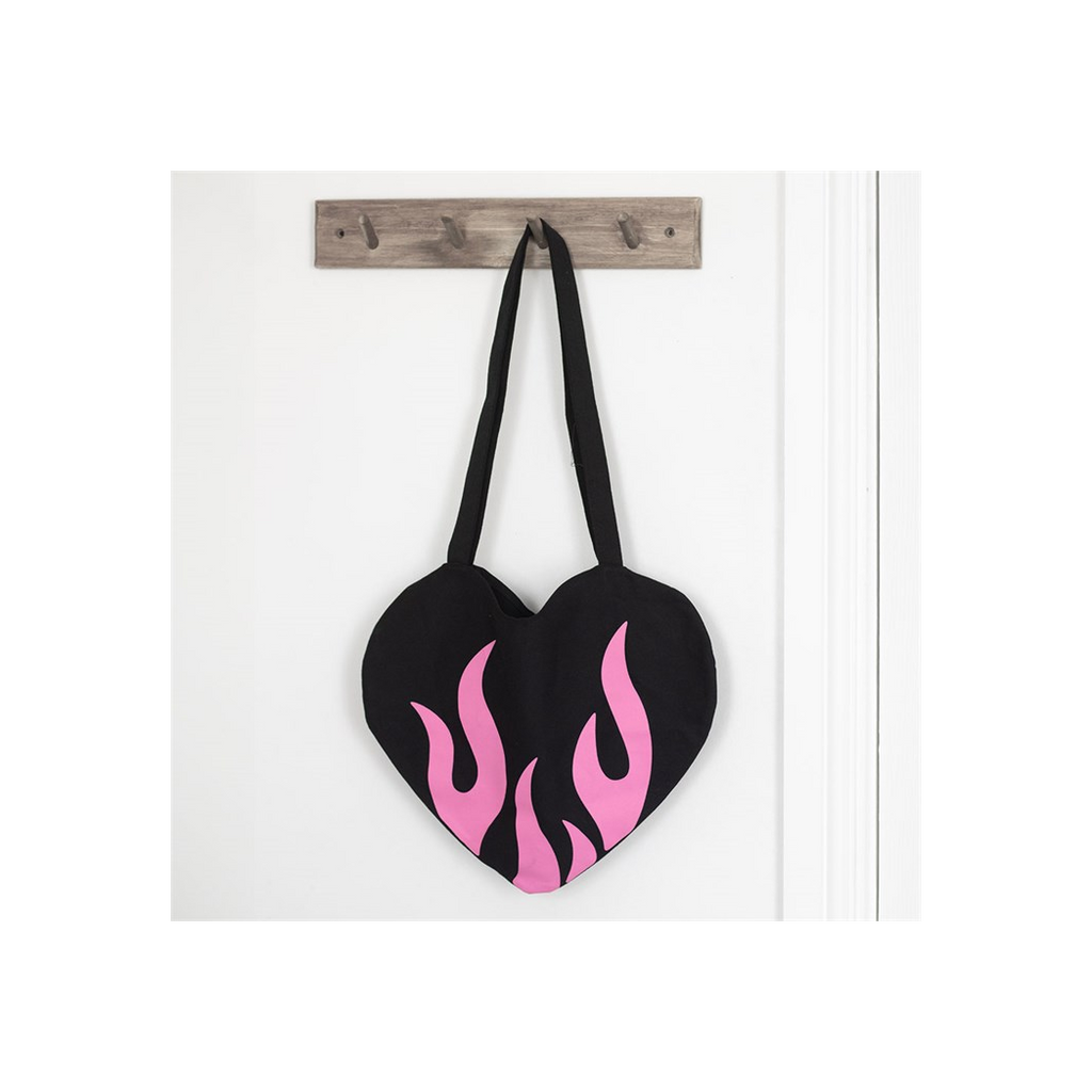 Burning Heart Satin Tote Bag
