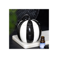 Black and White Striped Pumpkin Oil Burner