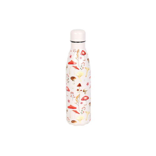All Over Mushroom Print Metal Water Bottle
